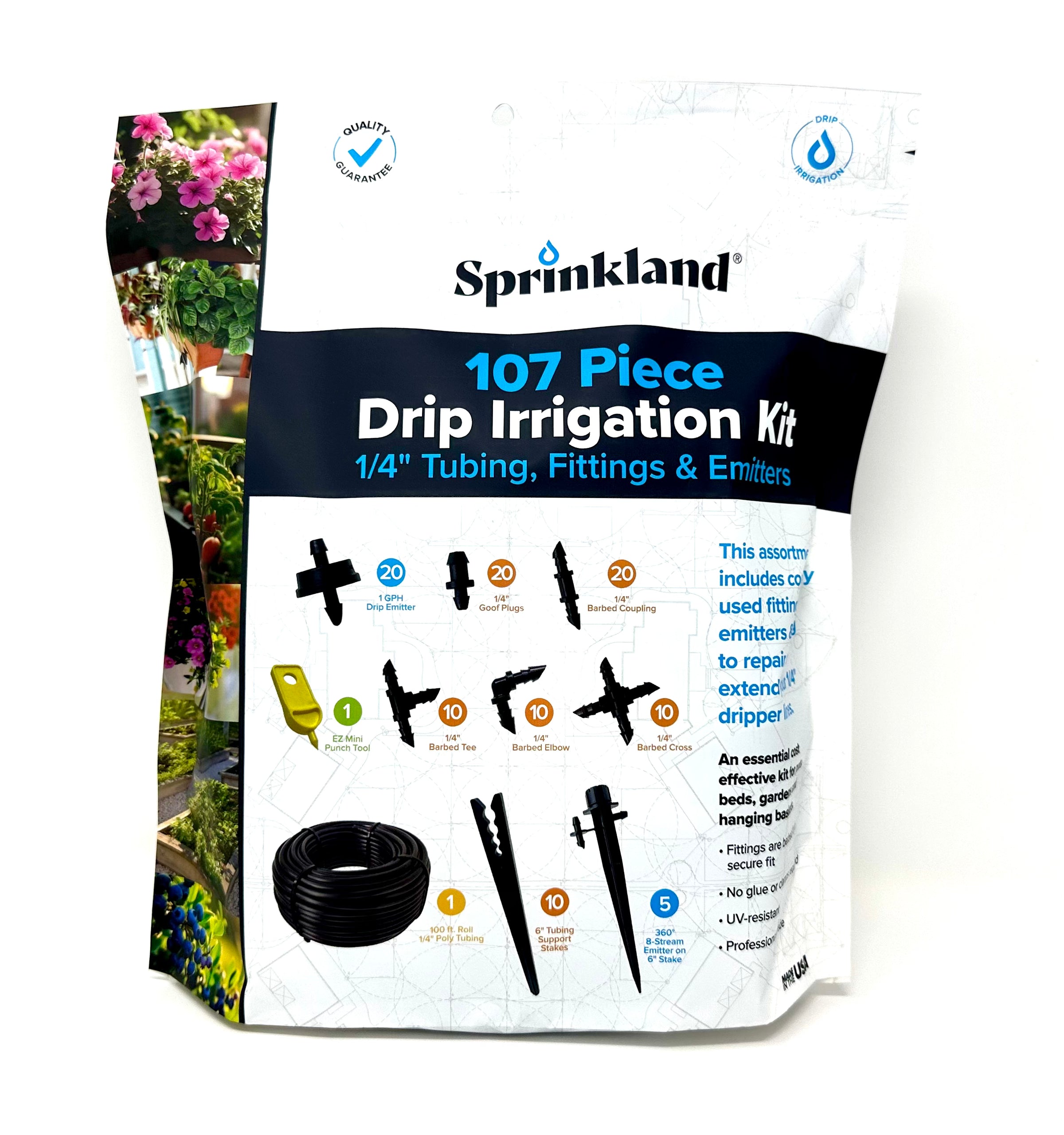 107 Piece Drip Irrigation Kit