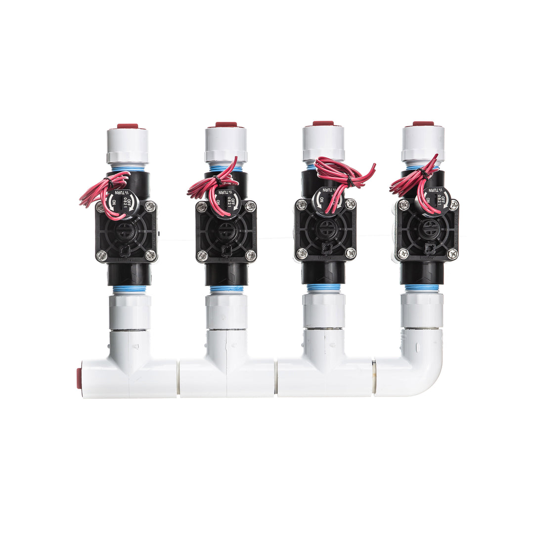 4-Zone Complete Manifold with Hunter® PGV Valves